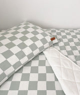 PILLOWCASE - SAGE GINGHAM