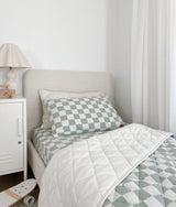 PILLOWCASE - SAGE GINGHAM