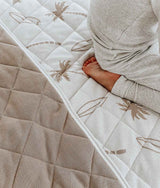 Reversible Quilt - SURFING PALM - Natural / Olive