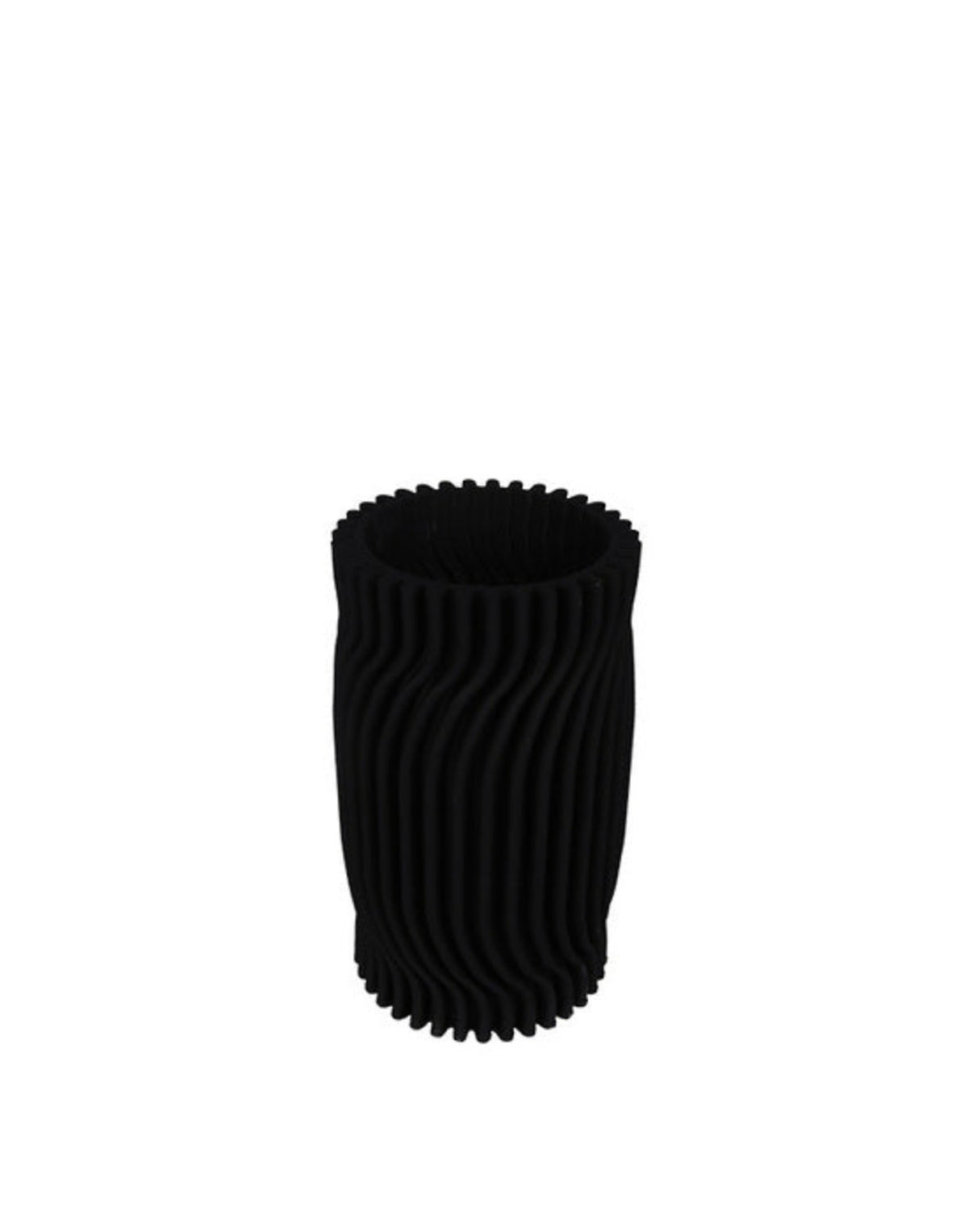 Rocco vase in matte black, small size on a plain background