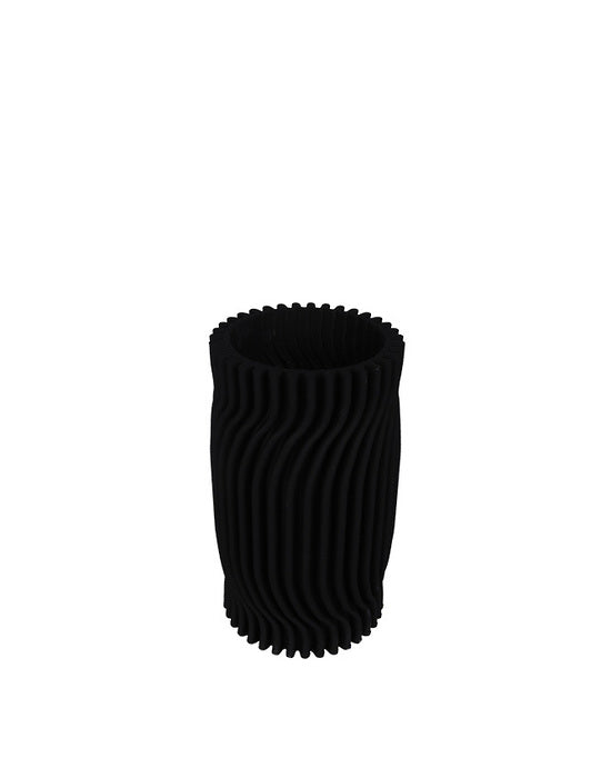 Rocco vase in matte black, small size on a plain background
