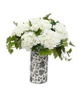 Vintage Artificial Hydrangea Stem – White Hortensia 45cm