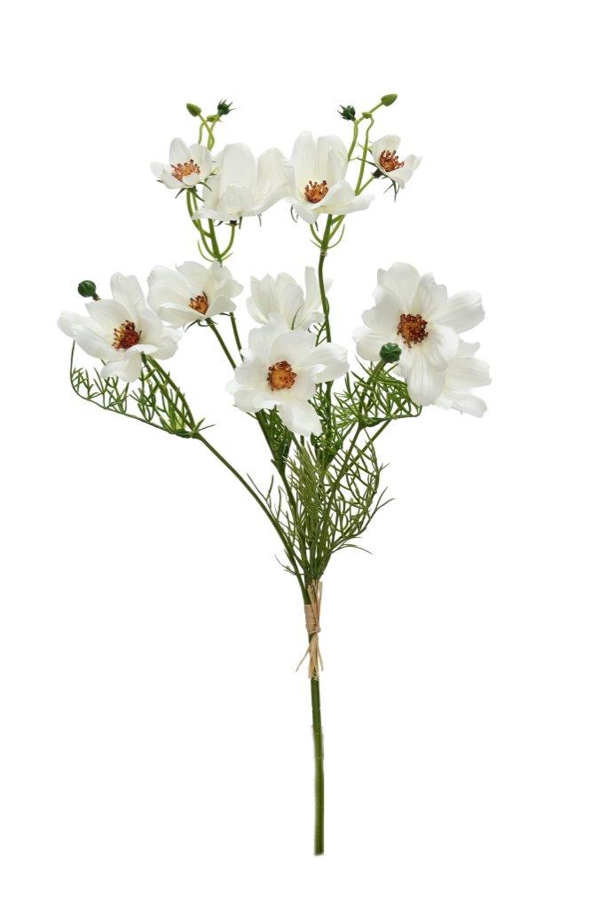 Cosmos Bunch, Pure White Faux Flower
