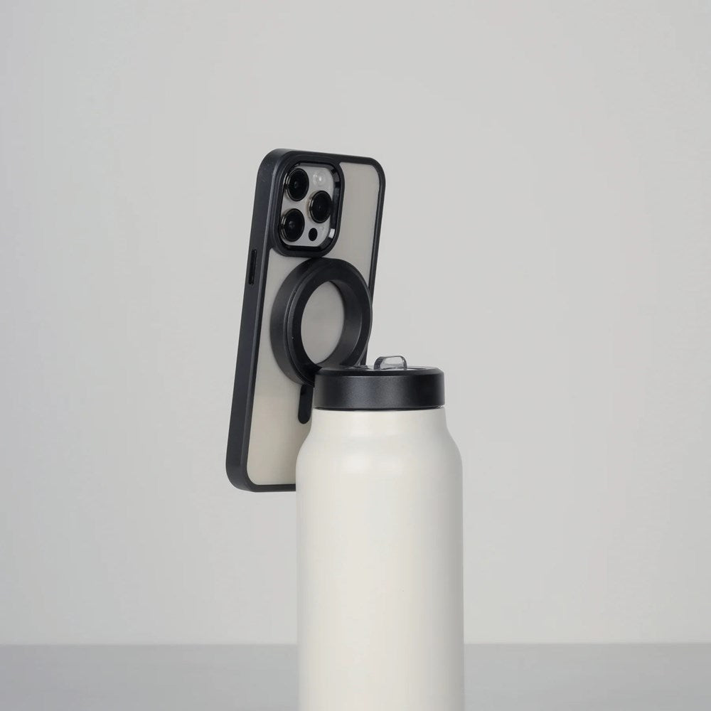 sipRISE bottle holding a phone as a tripod