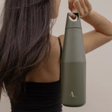 sipTOWER 1080ml water bottle shown with carry loop detail