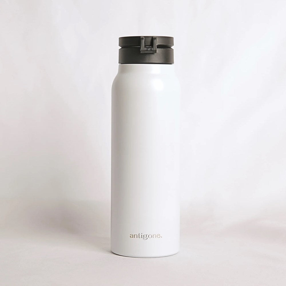 sipRISE water bottle with magnetic phone holder 950ml in White by Antigone