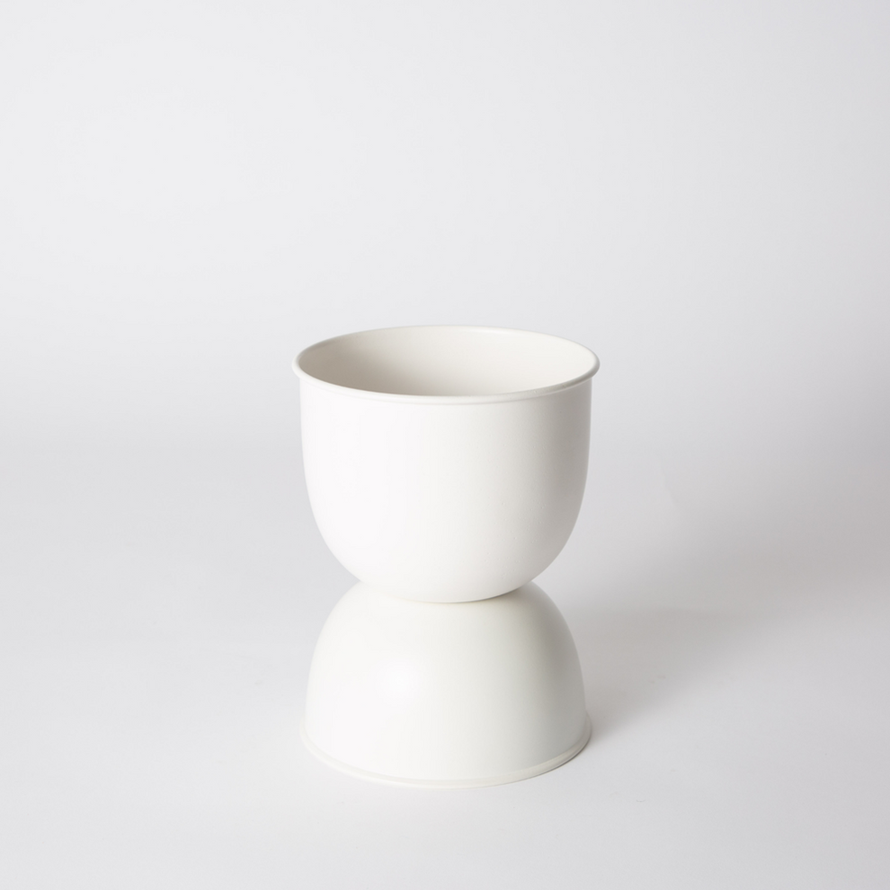 White Domes planter, front view on a white background