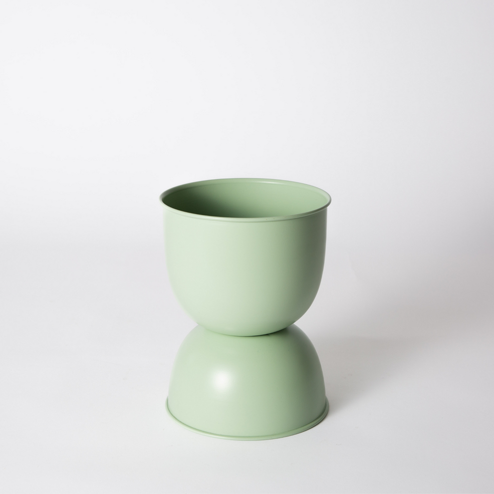 Sage Domes planter, front view on a white background