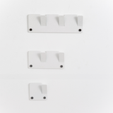 Three Alfa Wall Hooks Set - Various Colours by Garcia Home for organization on a white wall.