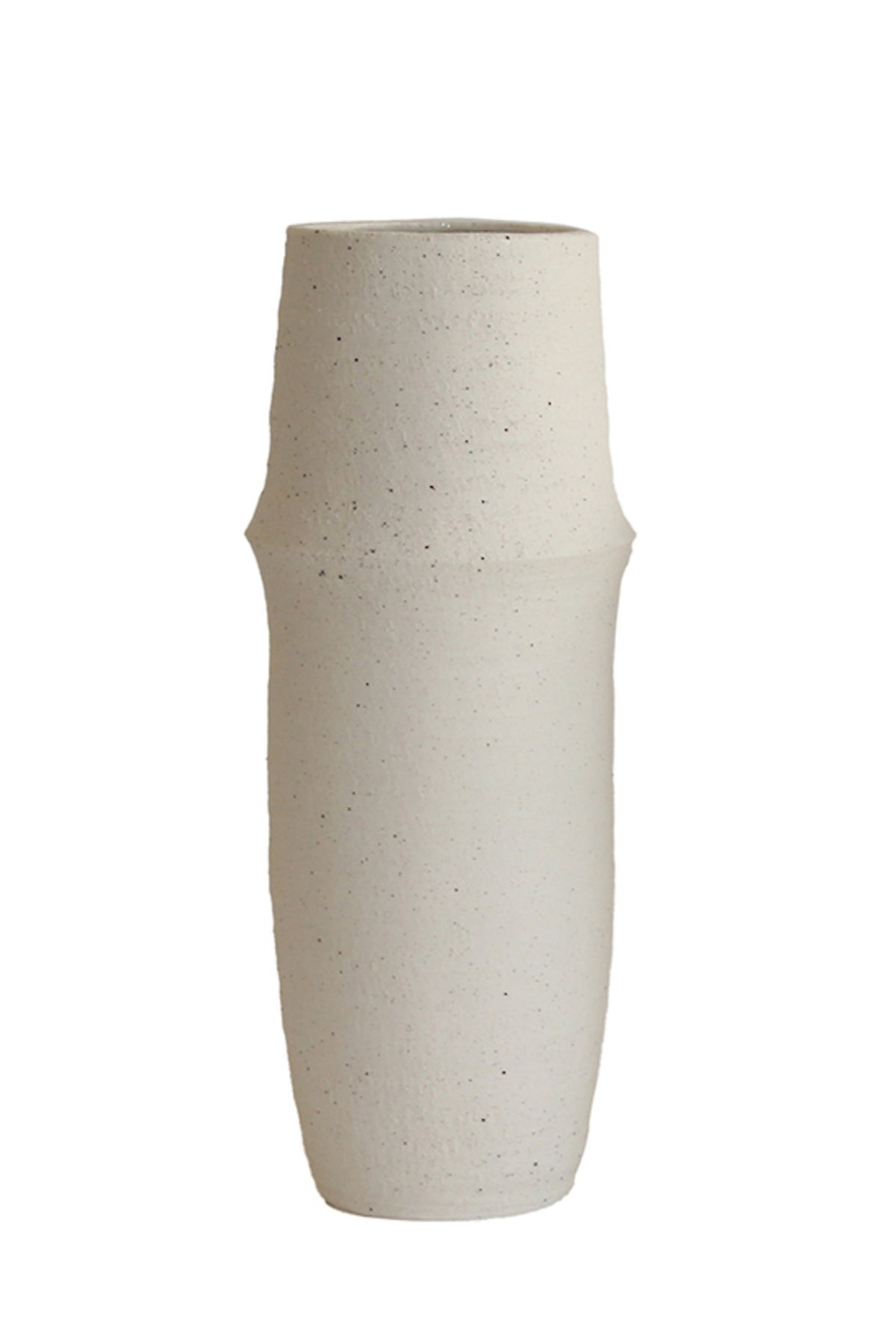 Large Soraya tapered ceramic vase in matte chalk finish, 45 x 18cm