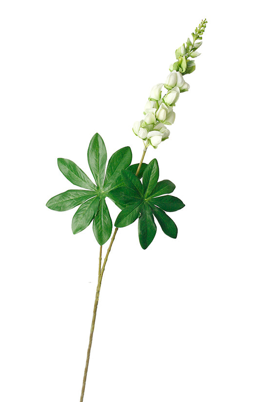 Lupin Spray, Cream 70cm Tall Faux Stem