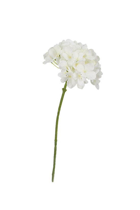 Winter White Hydrangea Stem, 48cm Realistic Faux Flower