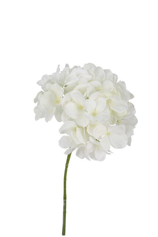 Winter White Hydrangea Stem, 48cm Realistic Faux Flower