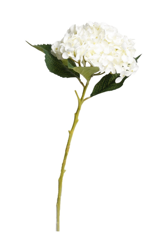 Hydrangea Short Stem, White 45cm Faux Flower