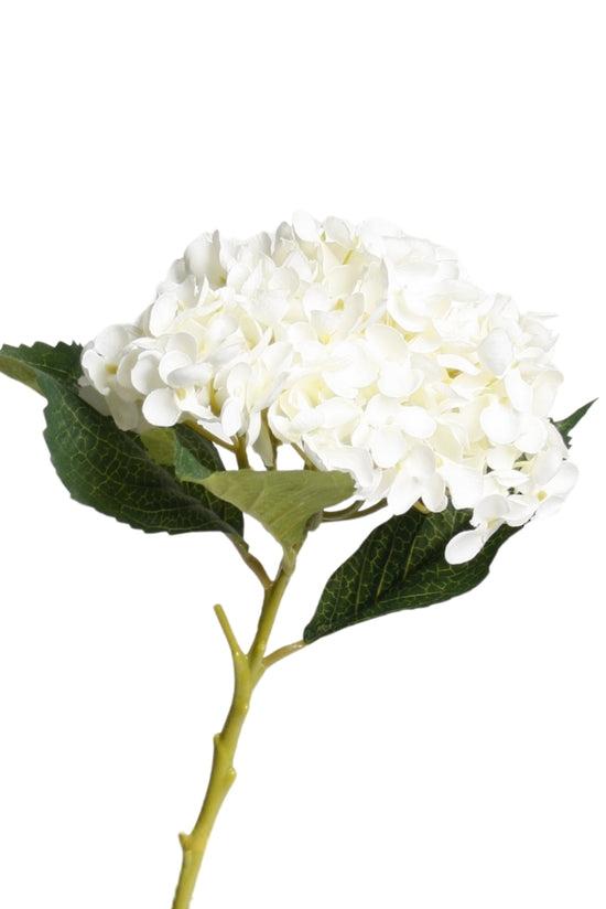 Hydrangea Short Stem, White 45cm Faux Flower