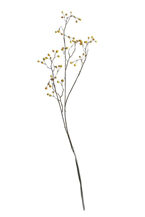 Long Berry Branch, Green & Brown 94cm Faux Stem