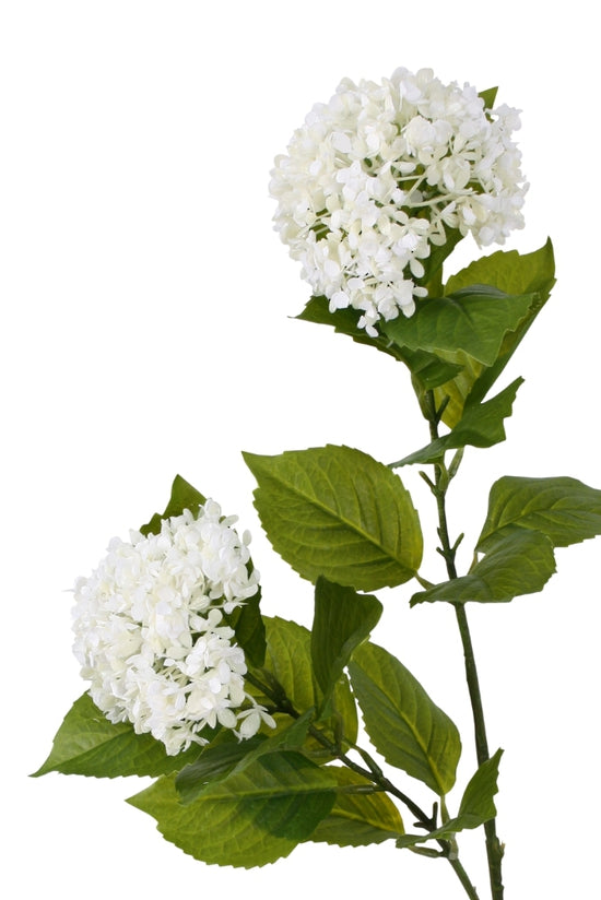 Viburnum Spray, White 86cm Faux Stem, 2 Heads