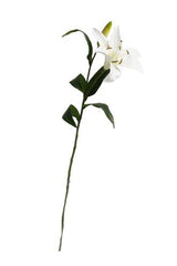 White Lily Spray Artificial Stem with Bud 82cm