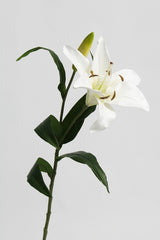 White Lily Spray Artificial Stem with Bud 82cm