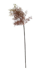 A small Seagrass Stem Brown Mauve tree on a stand with floral styling against a white background by Artificial Flora.