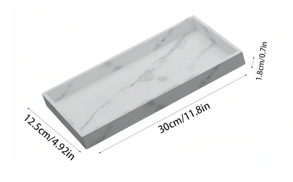 Marble-look silicone tray shown from above