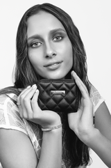 For Wallet, Quilted Black Genuine NZ Leather Zip Wallet | Federation