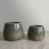 Tobias Glazed Cover Pot – Stoneware Planter in Two Sizes for Styling