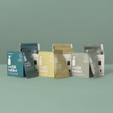The three Good Change refill cleaning tablet fragrances against a green background