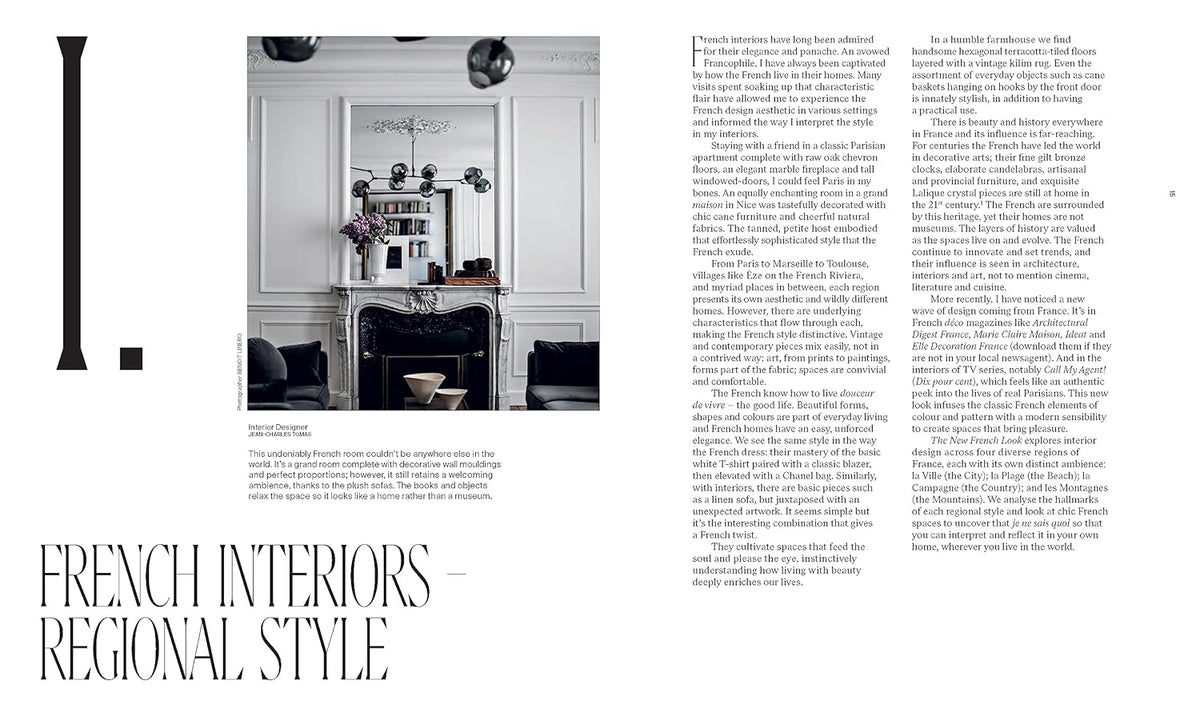 The New French Look page spread showing a relaxed interior