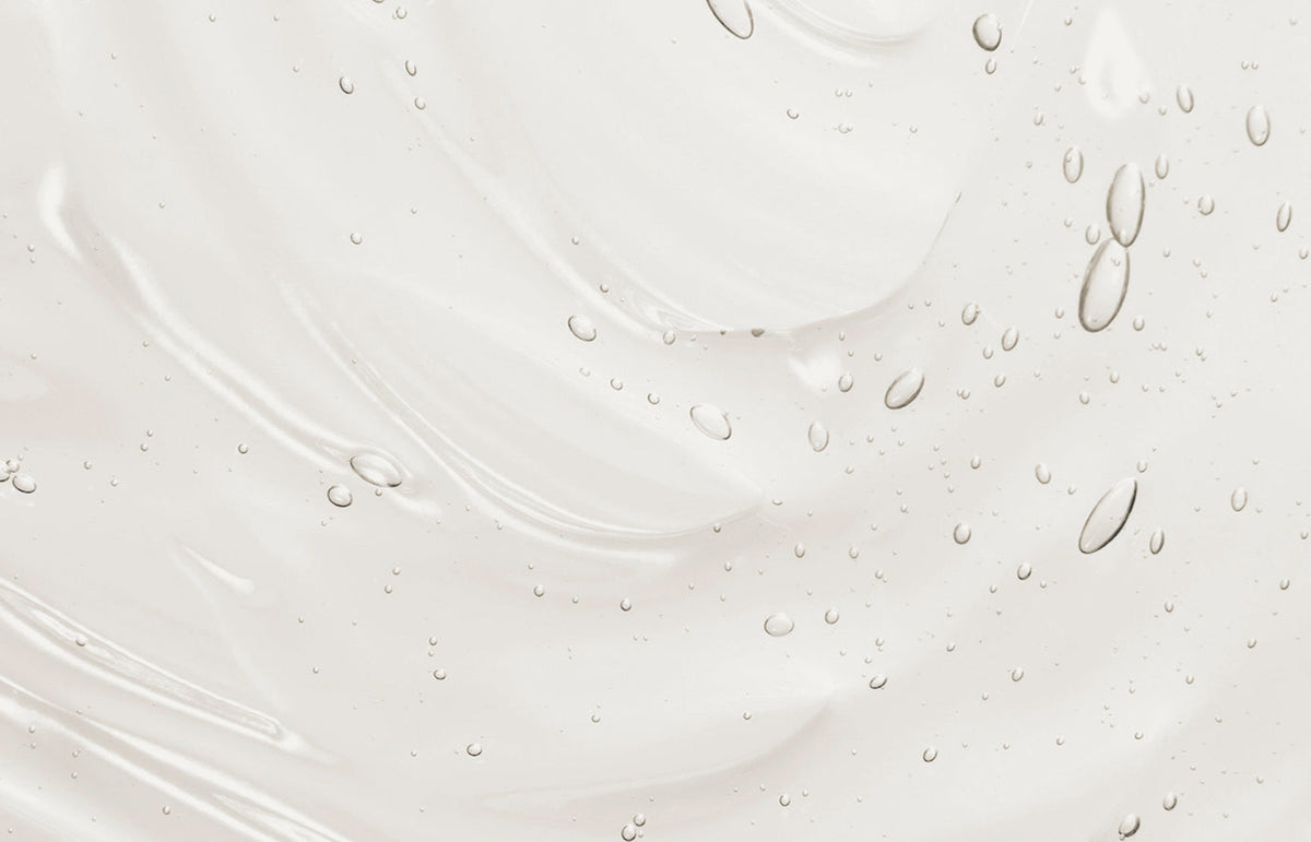 Close up of clear wash gel with air bubbles, landscape view