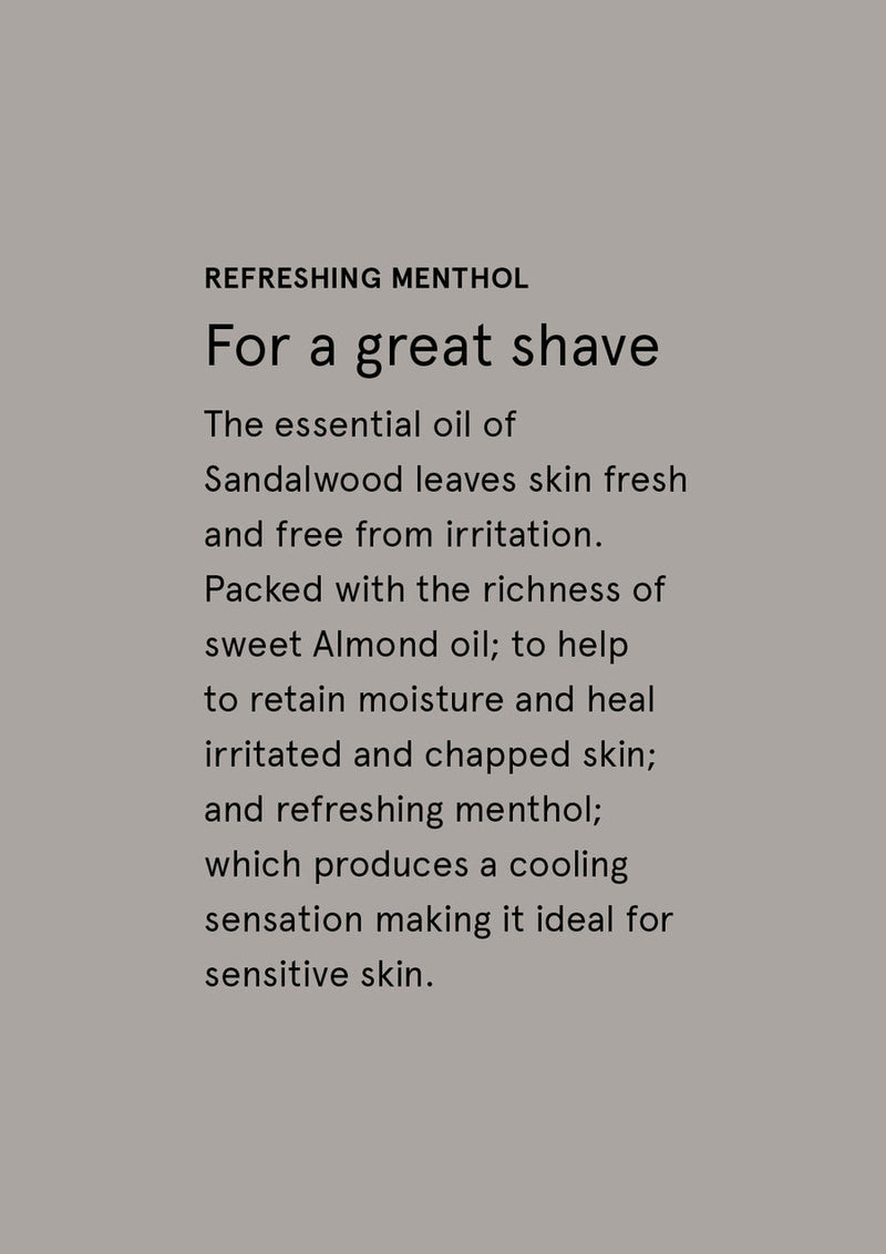 Sandalwood Shave Cream 100ml – Menthol & Almond Oil | NZ Made
