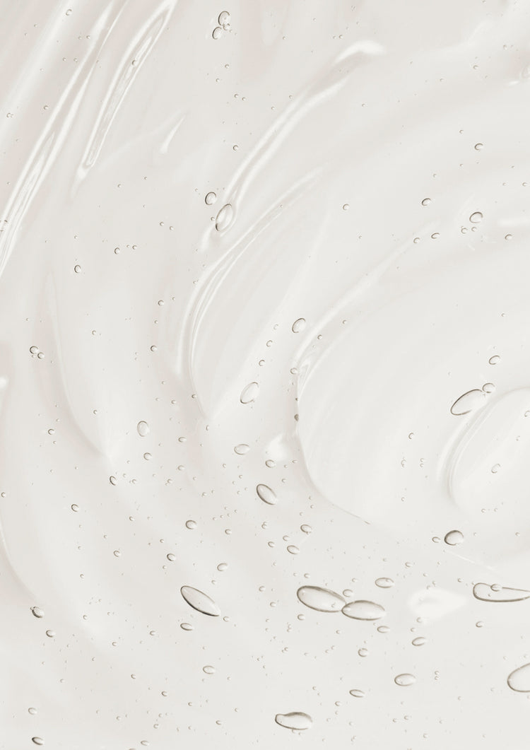 Close up of clear wash gel swirled with tiny air bubbles