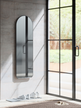 Hubba Arched Leaning Mirror by Umbra | Brass / Titanium