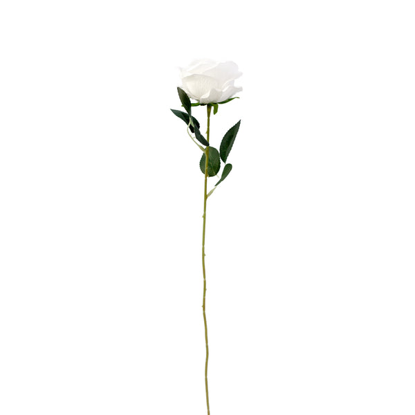 White Tea Rose 50cm – White Artificial Flower Stem