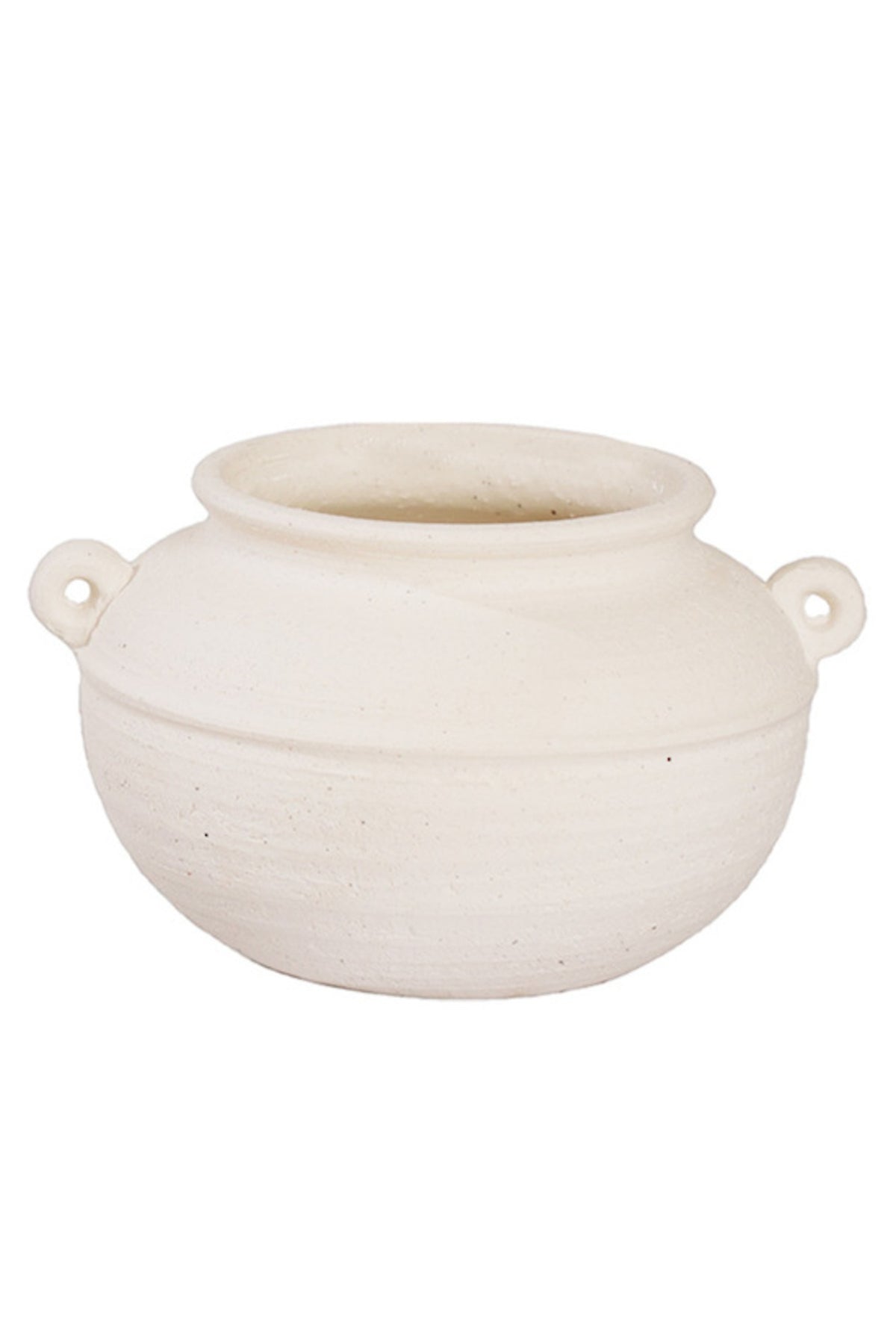 Medium Vera bellied terracotta pot in sand finish, 18 x 26cm
