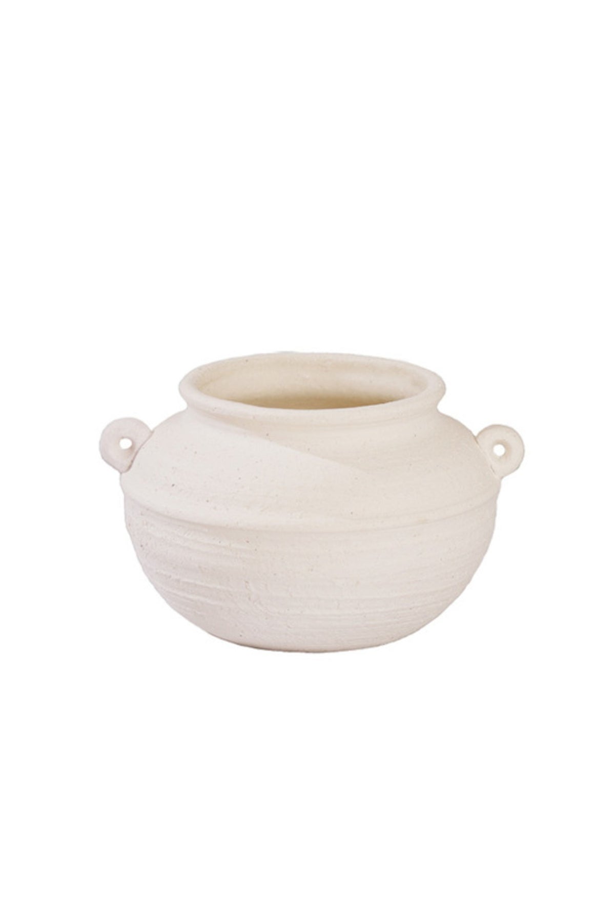 Small Vera bellied terracotta pot in sand finish, 14 x 20cm