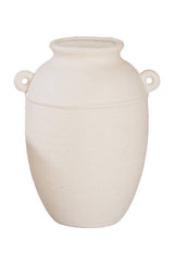 Large Vera terracotta urn in sand finish with ear handles, 40 x 27cm