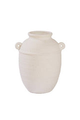 Small Vera terracotta urn in sand finish with ear handles, 31 x 22cm