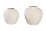 Vida terracotta pot in sand, medium and small sizes shown together