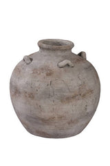 Large Volterra terracotta pot in sandwash finish with eared handles, 39 x 38cm