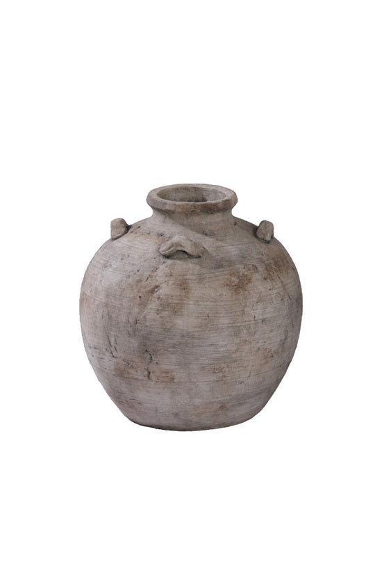 Small Volterra terracotta pot in sandwash finish with eared handles, 31 x 30cm