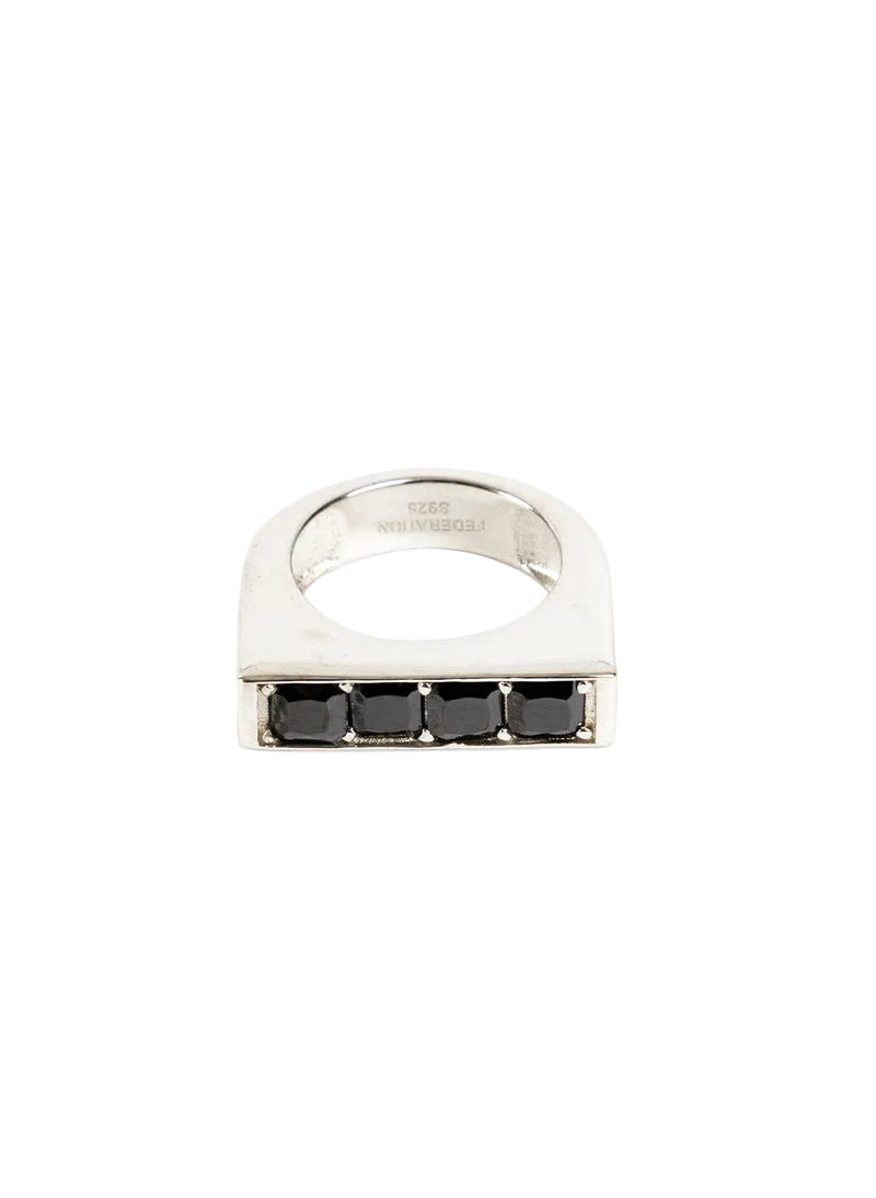 Be Mine Ring, Sterling Silver with Black Zirconia