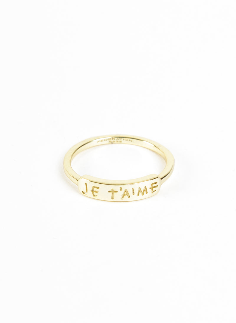 Love You Ring, Sterling Silver or 14K Gold Plated