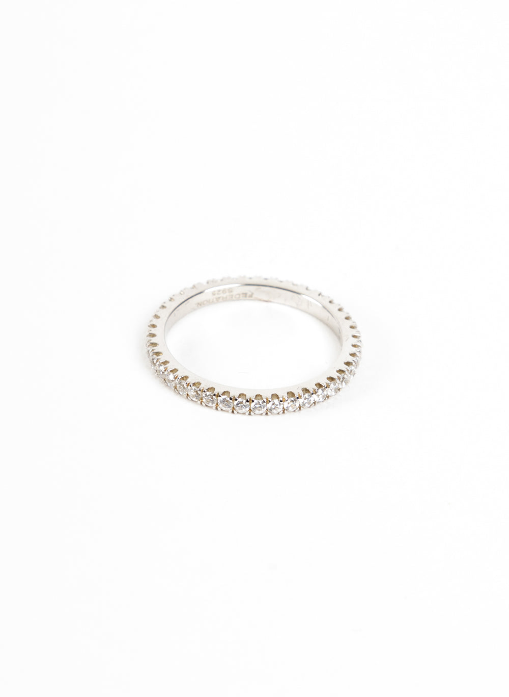 Go Around Ring, Sterling Silver and Zirconia Eternity Band