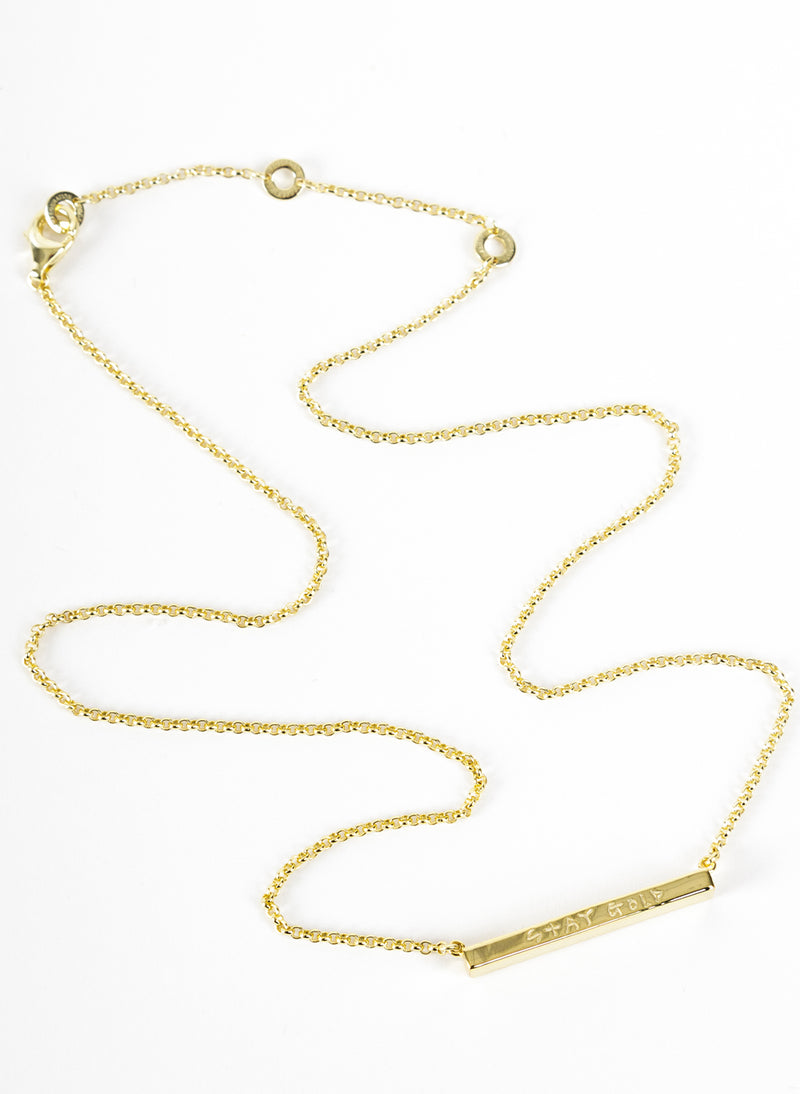 Stay Gold Necklace, 14K Gold Plated Sterling Silver