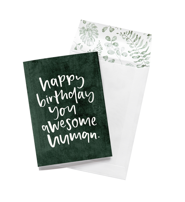 Happy Birthday You Awesome Human // Greeting Card