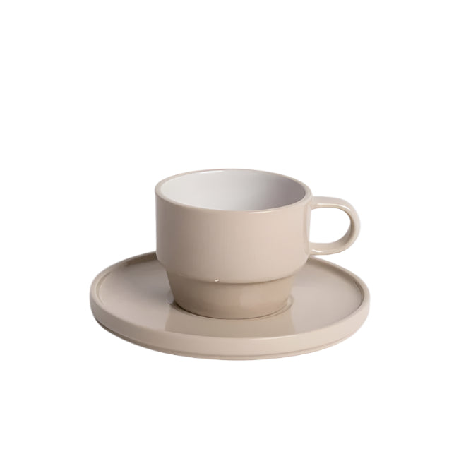 Hudson Porcelain Saucer stackable coffee and tea plate by Ned Collections