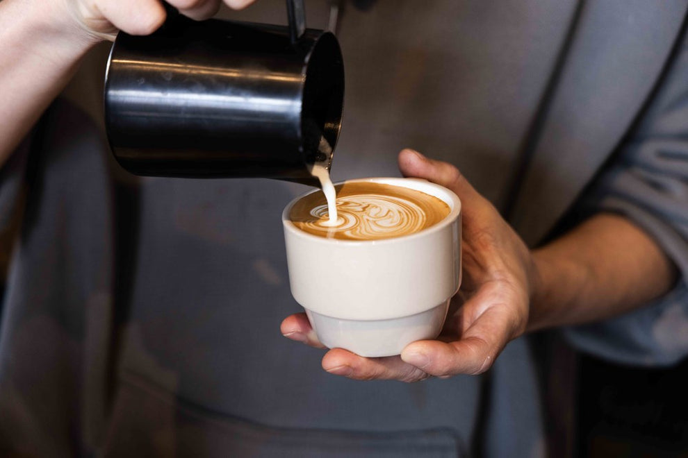 Hudson Mugs in three sizes styled on a coffee station