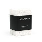 Barkly Basics - All White Cellulose Sponge - Pack of 3 for cleaning and polishing in the kitchen.