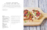 Whole cookbook interior spread with plant based wholefood recipe